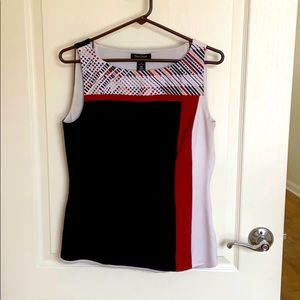 Colorblock Sleveless Dress Shirt